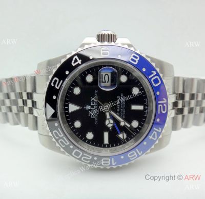 Replica Rolex Batman GMT-Master II Watch Stainless Steel Jubilee 40mm